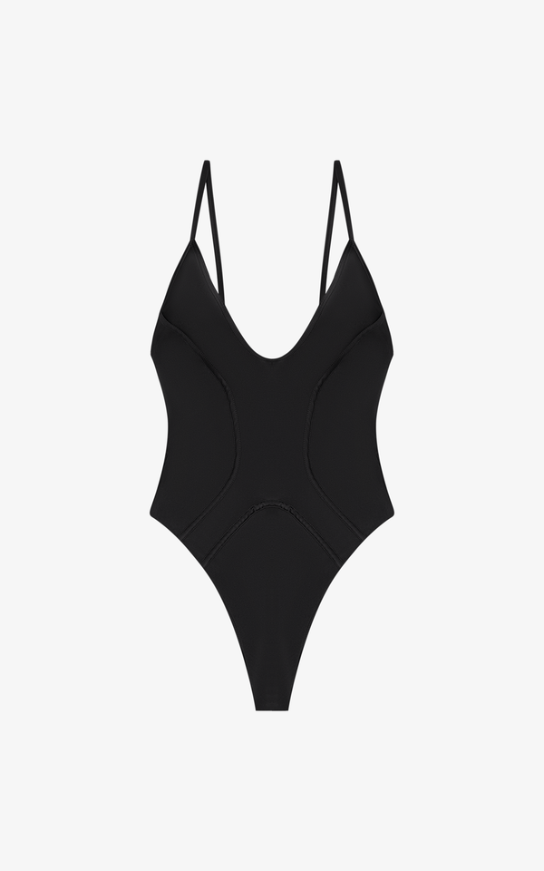 Carine Plunge One Piece With Binding Detail